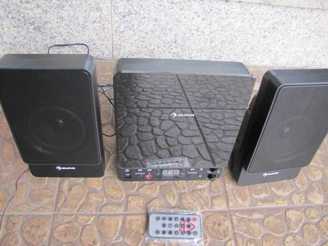 Wieża mikrowieża CD USB BT 2 głośniki pilot AUNA Microstar