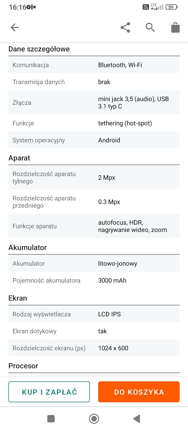 Tablet sprzedam lub zamienię