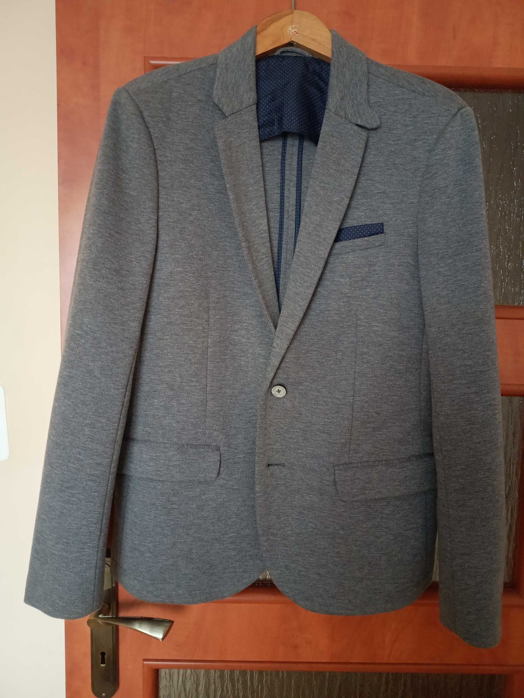 RESERVED Marynarka męska L młodzieżowa CASUAL slim fit szara JAKOŚĆ