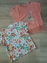 Zestaw 2sz.t bluzki T-shirt dziewczynka r. 128 H&M, C&A