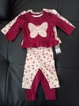 Zestaw dwóch kompletów dziewczęcych bluzka+legginsy rozmiar 62