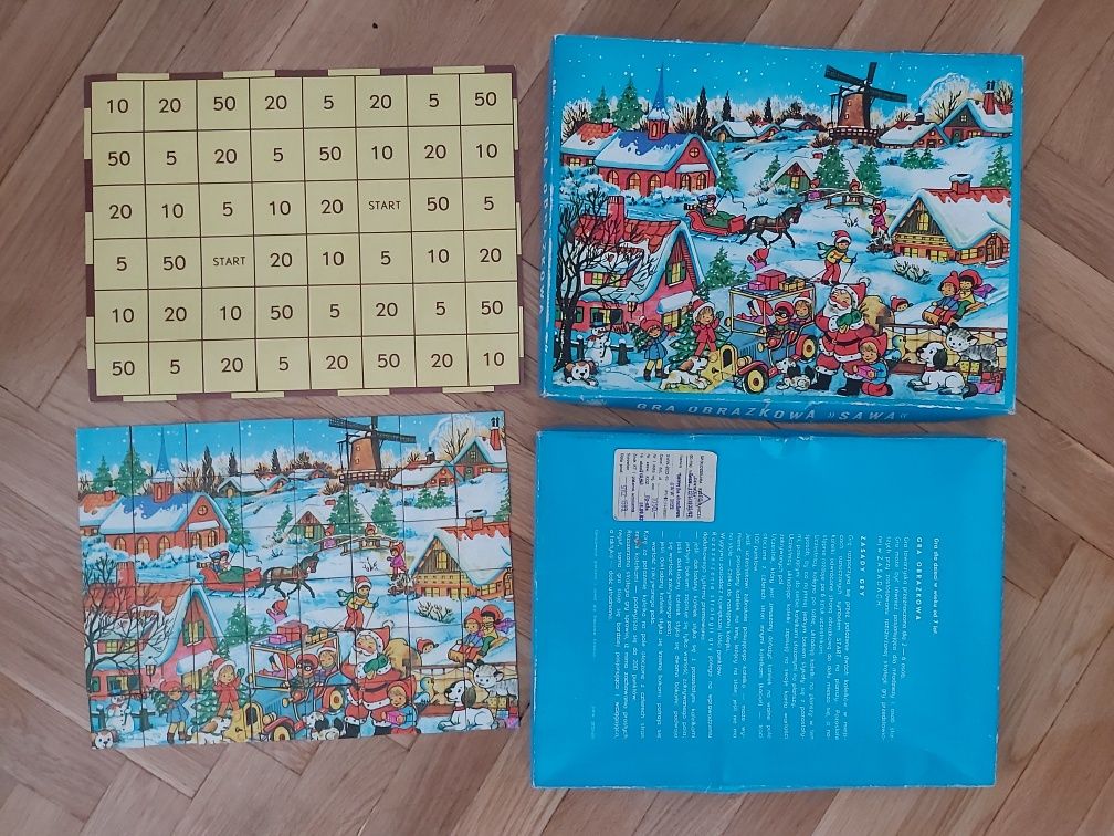 Gra obrazkowa towarzyska 1989 PRL puzzle Spółdzielnia Centrum SAWA
