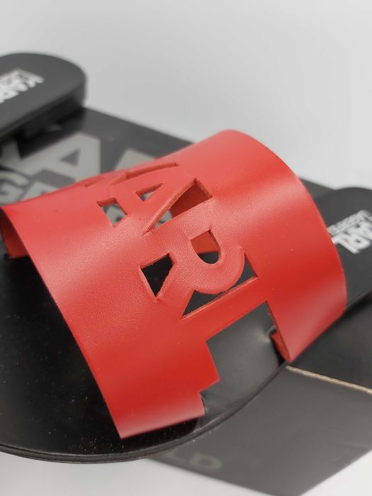 NOWE klapki KARL LAGERFELD skórzane czerwone rozmiar 36