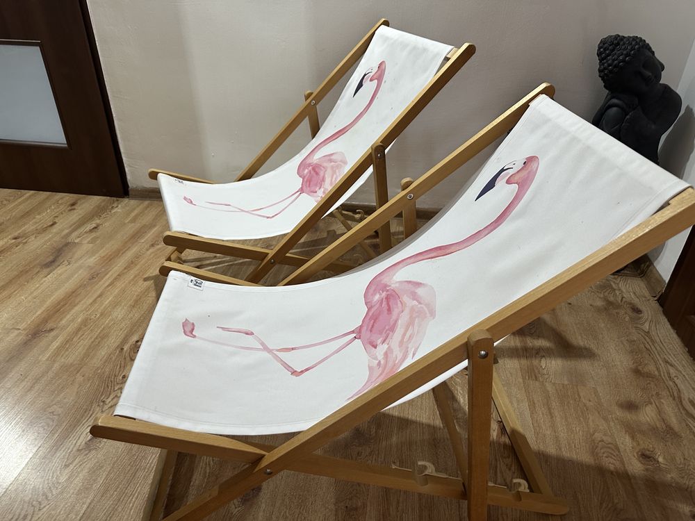 Lezak plazowy z flamingiem 2 szt