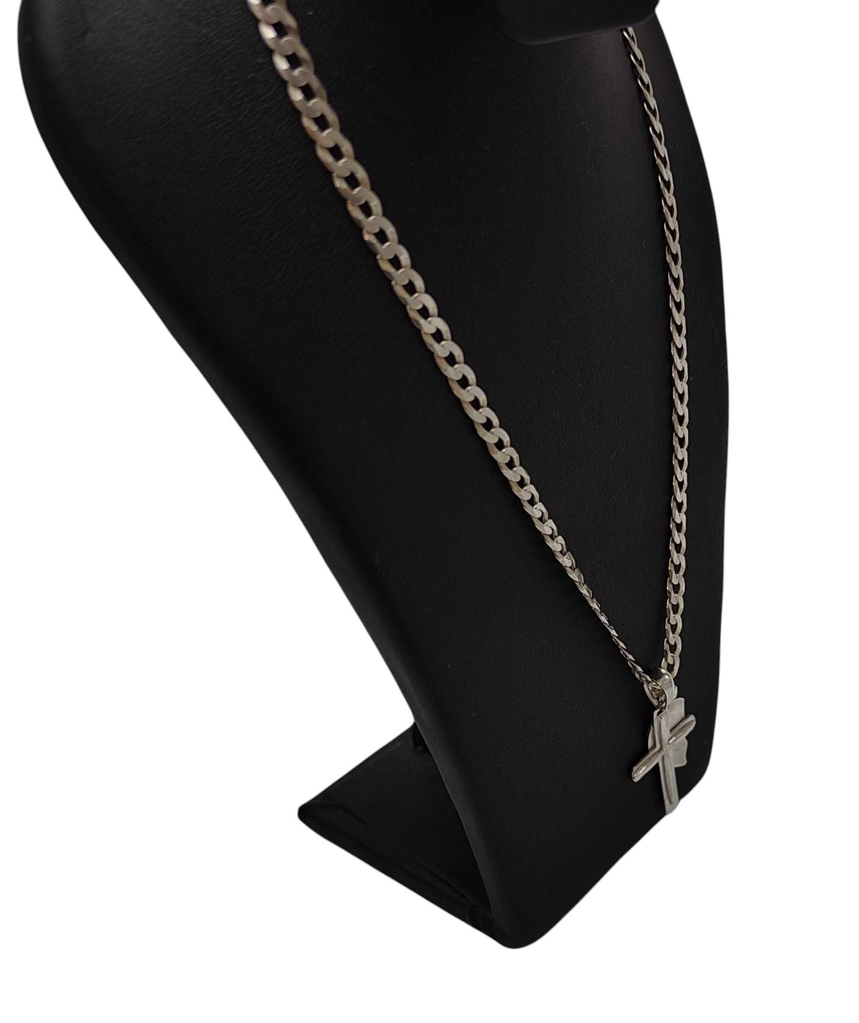 Srebrny Łańcuszek z Krzyżykiem i Zawieszką 12,57 G / 925 / 56 CM