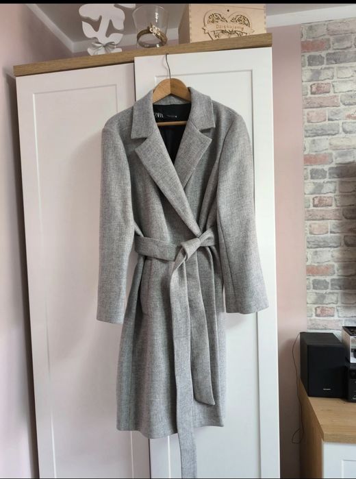 Luksusowy wełniany płaszcz Zara Manteco – rozmiar XL