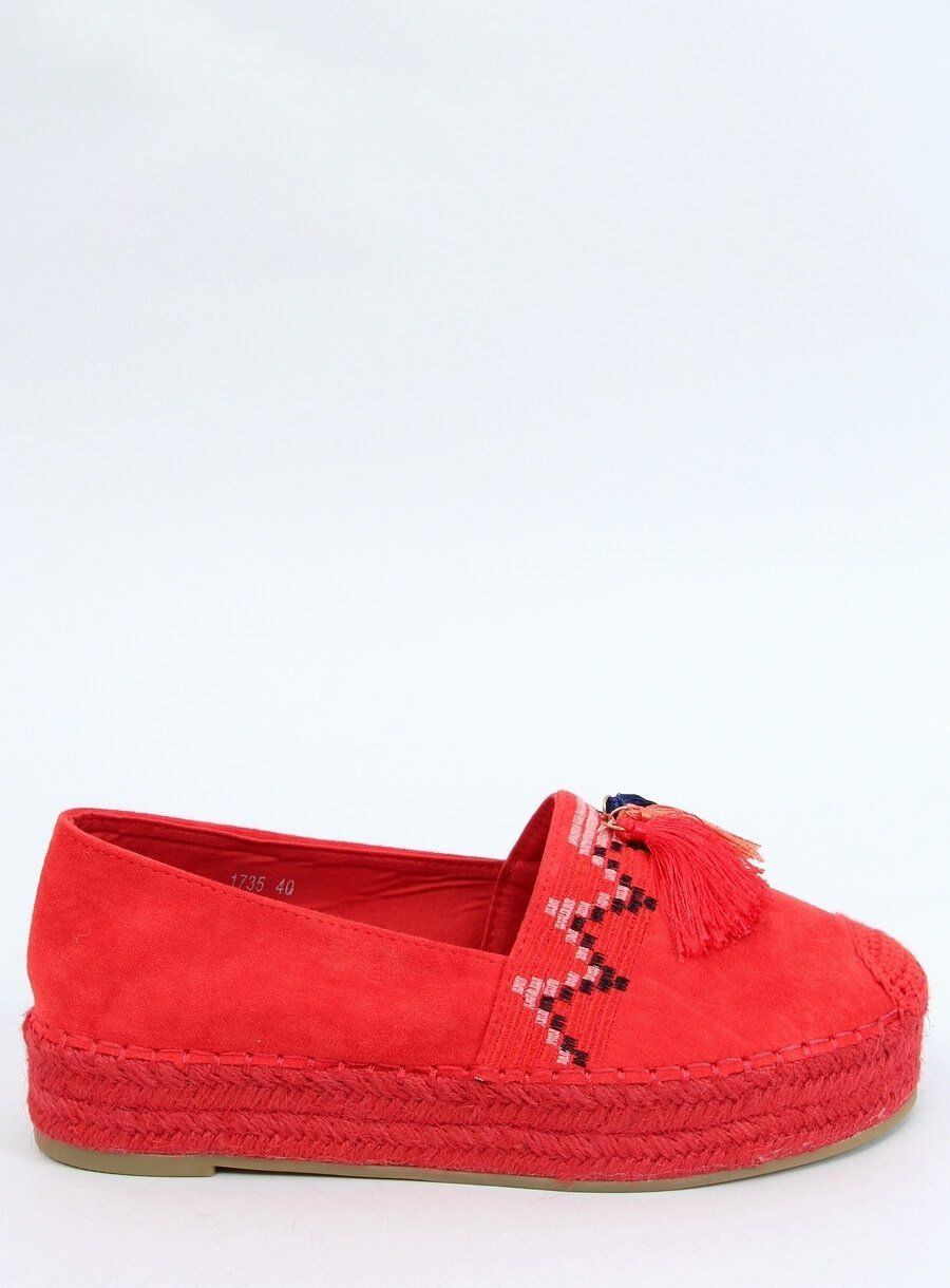 Espadryle Z Frędzelkami Czerwone 1735 Red