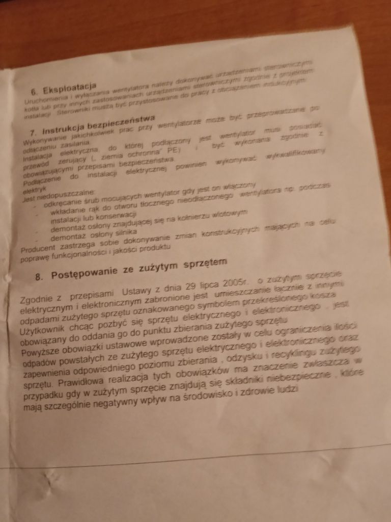 Wentylator nadmuchowy.
