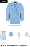 Fluff kurtka marynarka boxy pudełkowa baby blue oversize vintage L now