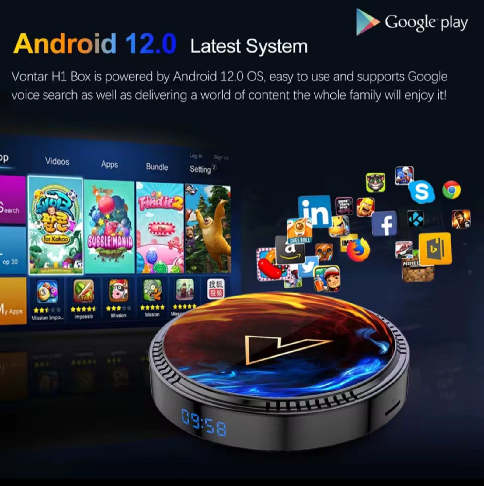 TV box Vontar H1 / Tanix W2 приставка медіаплеєр
