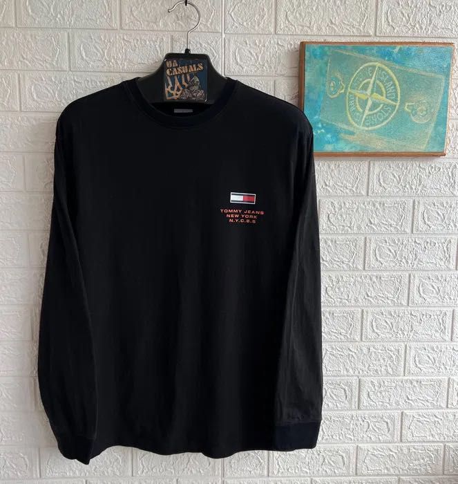 Світшот Tommy Jeans з великим лого тонкий літній лонгслів рЛ