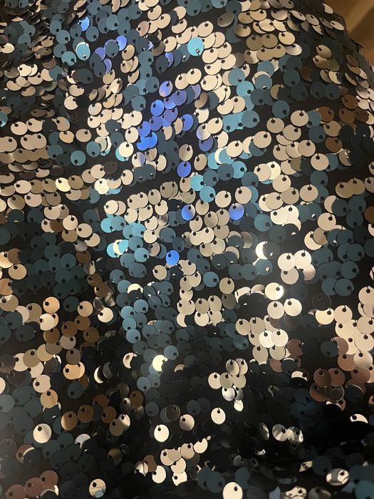 Sukienka cekiny sylwester 40/42 turkus srebro Cudna