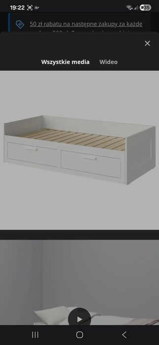 Łóżko Brimnes 80x200 cm rozklada sie do 160x200cm