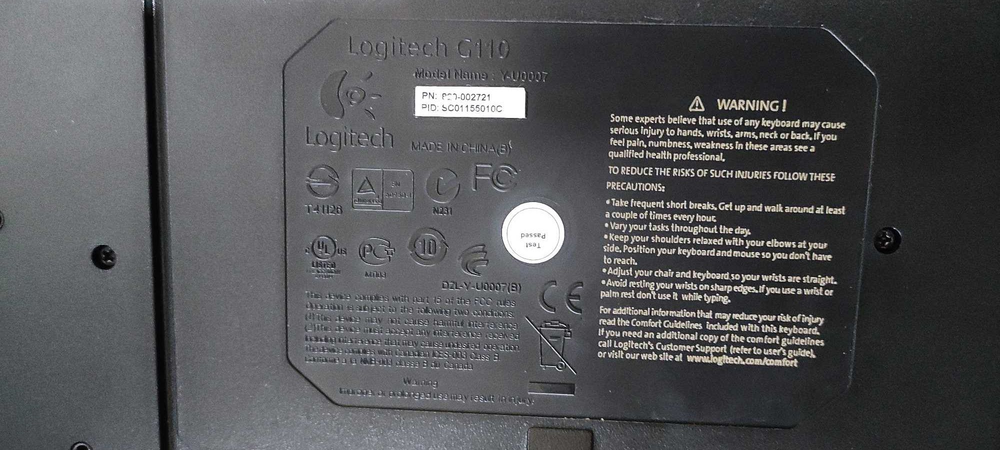 Шикарная игровая клавиатура в идеале по низкой цене Logitech g110