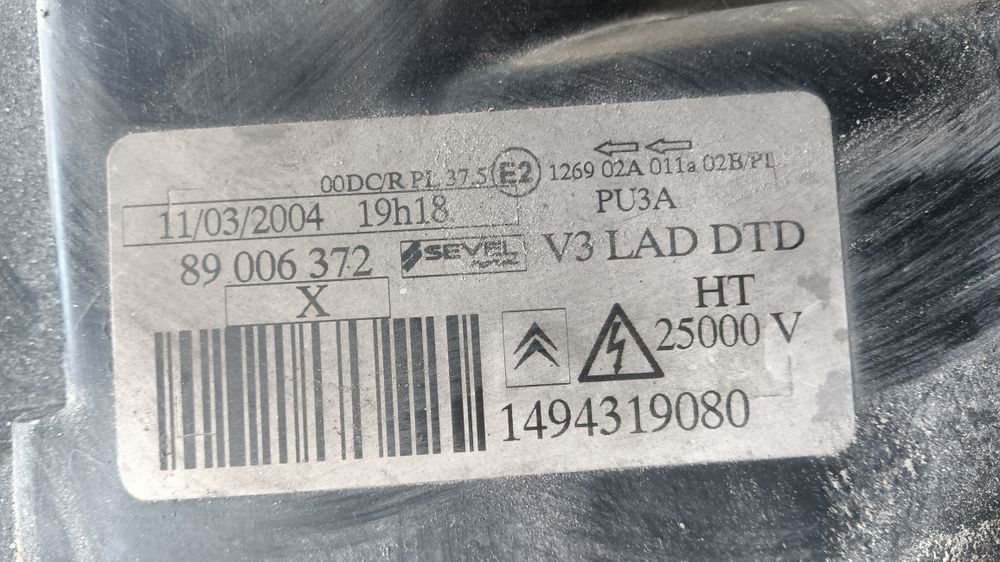 Ótica citroen c8 xenon farol 2005 óptica