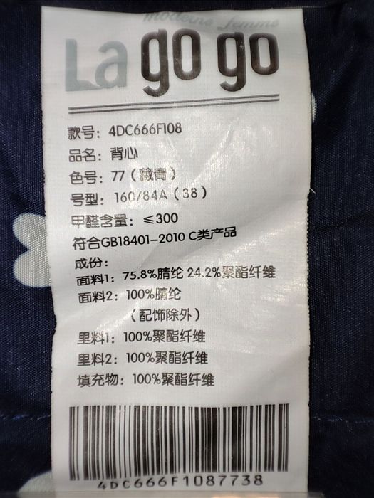 Kamizelka ze sztucznego futra w kolorze granatowym. La Go Go. 38.