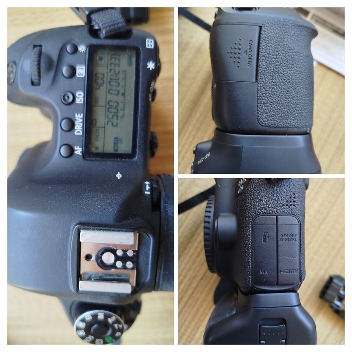 Canon 6d, punho, lente, flash e cartão de memória