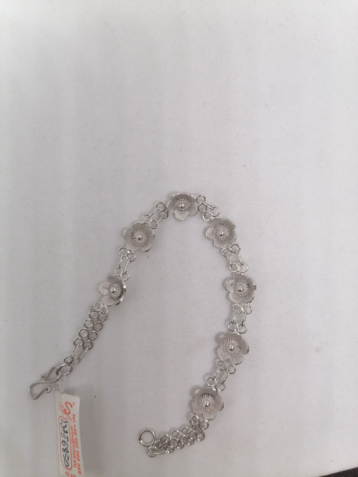 Srebrna damska bransoletka filigram srebro 925 Długość 17cm
