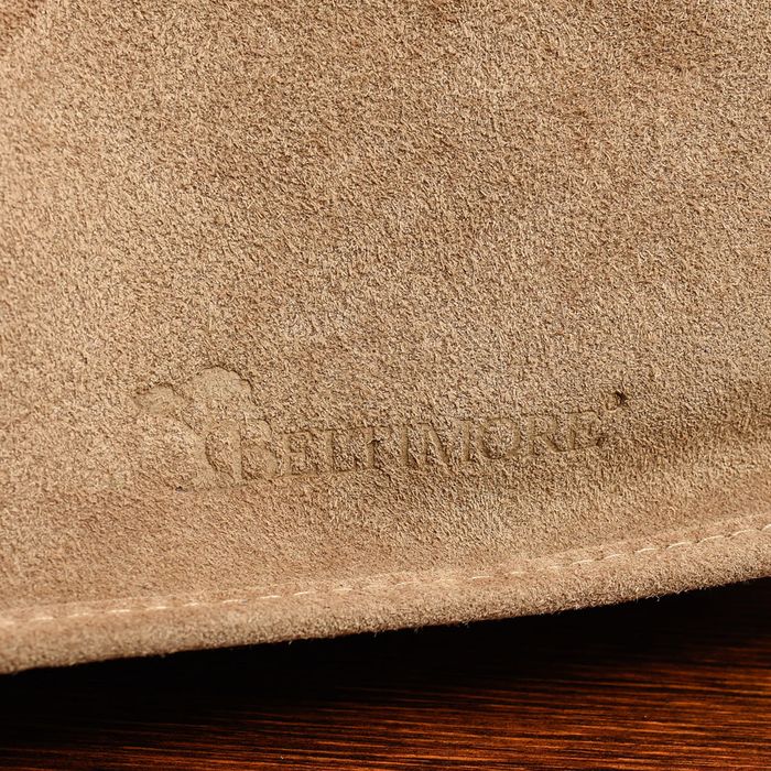 BELTIMORE torebka damska zamszowa listonoszka z paskiem V484 beżowa