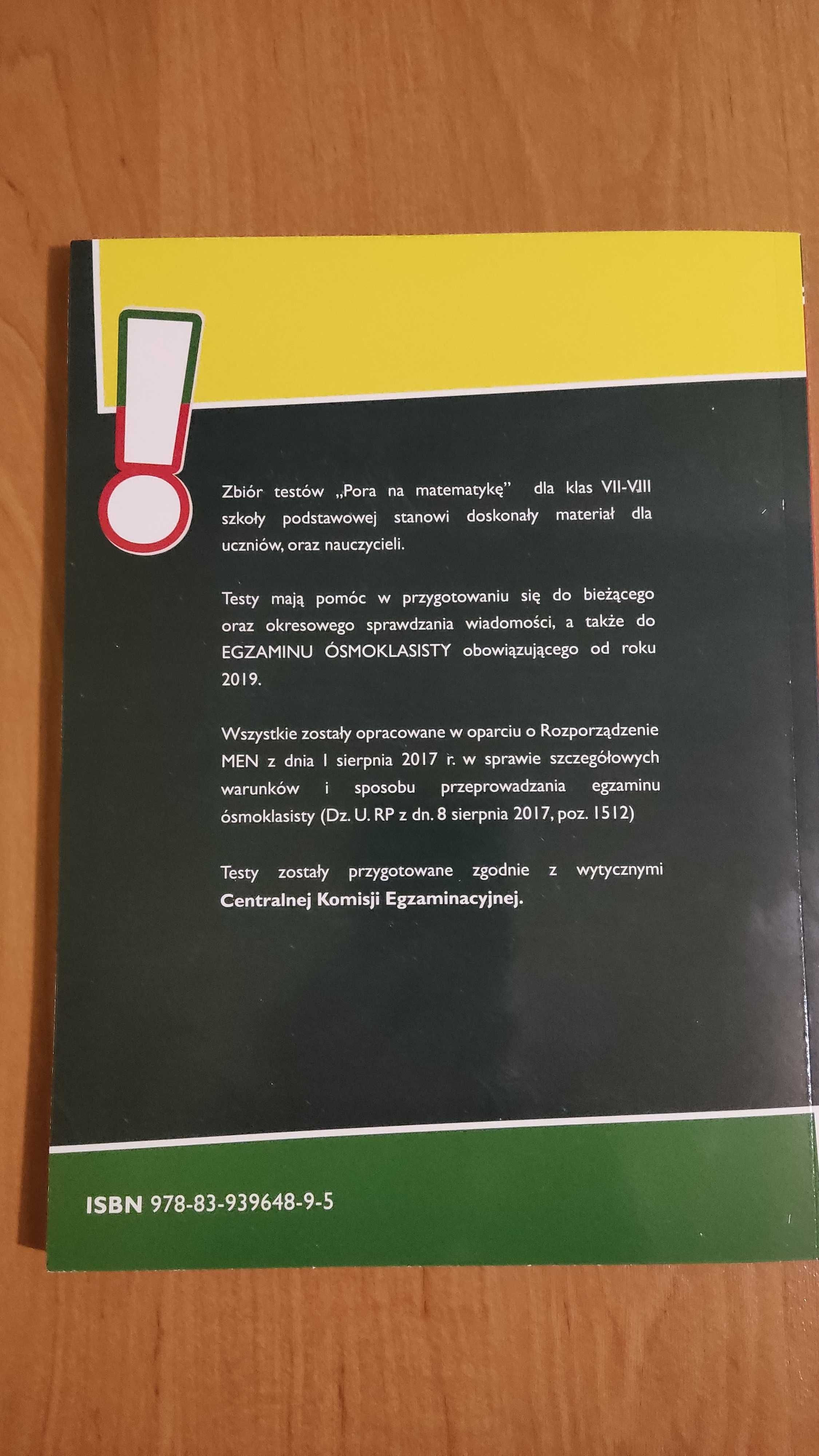 Pora na matematykę VII-VIII testy do egzaminu ósmoklasisty