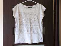 Damska bluzka T-shirt tshirt szara koszulka z cekinami Reserved 38 M