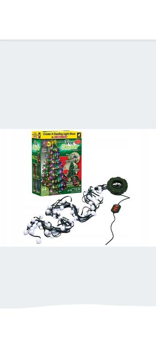 Lampki choinkowe kurtyna świetlna na choinkę 64 LED RGB Boże Narodzeni