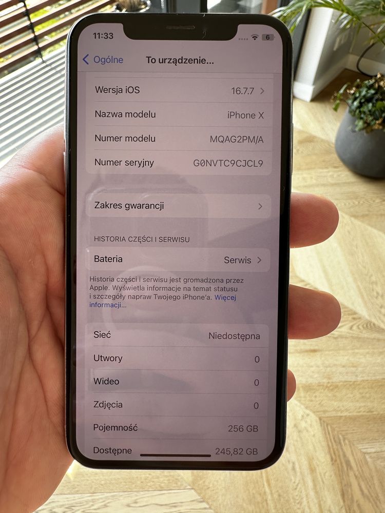 iPhone X 256GB bez blokad bateria 72%