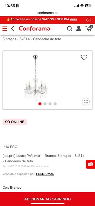 Candeeiro Lustre [lux.pro] Modelo Weimar – Estilo Clássico de 5 Braços