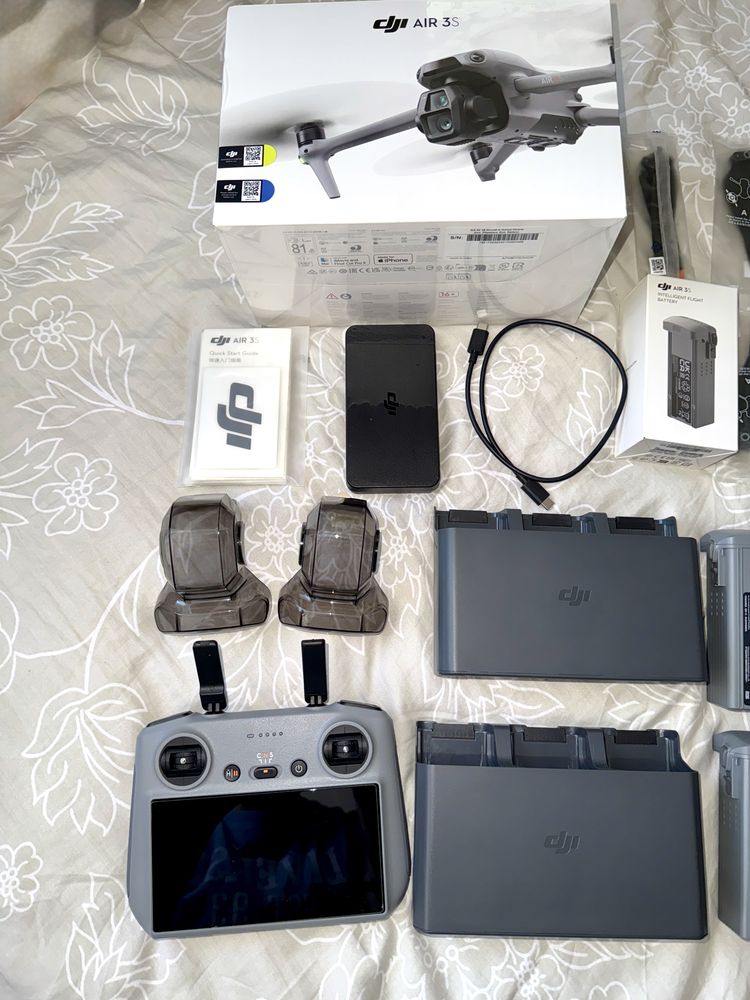 MEGA ZESTAW DJI Air 3 S Air3S NOWY FMC Care 2 Lata + 4 Baterie RC 2