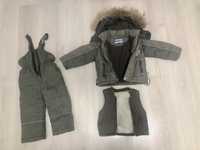 Зимний супер тёплый костюм 3 в 1, штаны комбинезон, куртка, подстежка