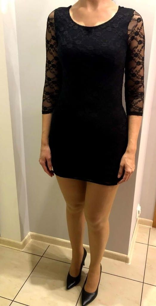 Sukienka z koronki czarna H&M rozmiar S