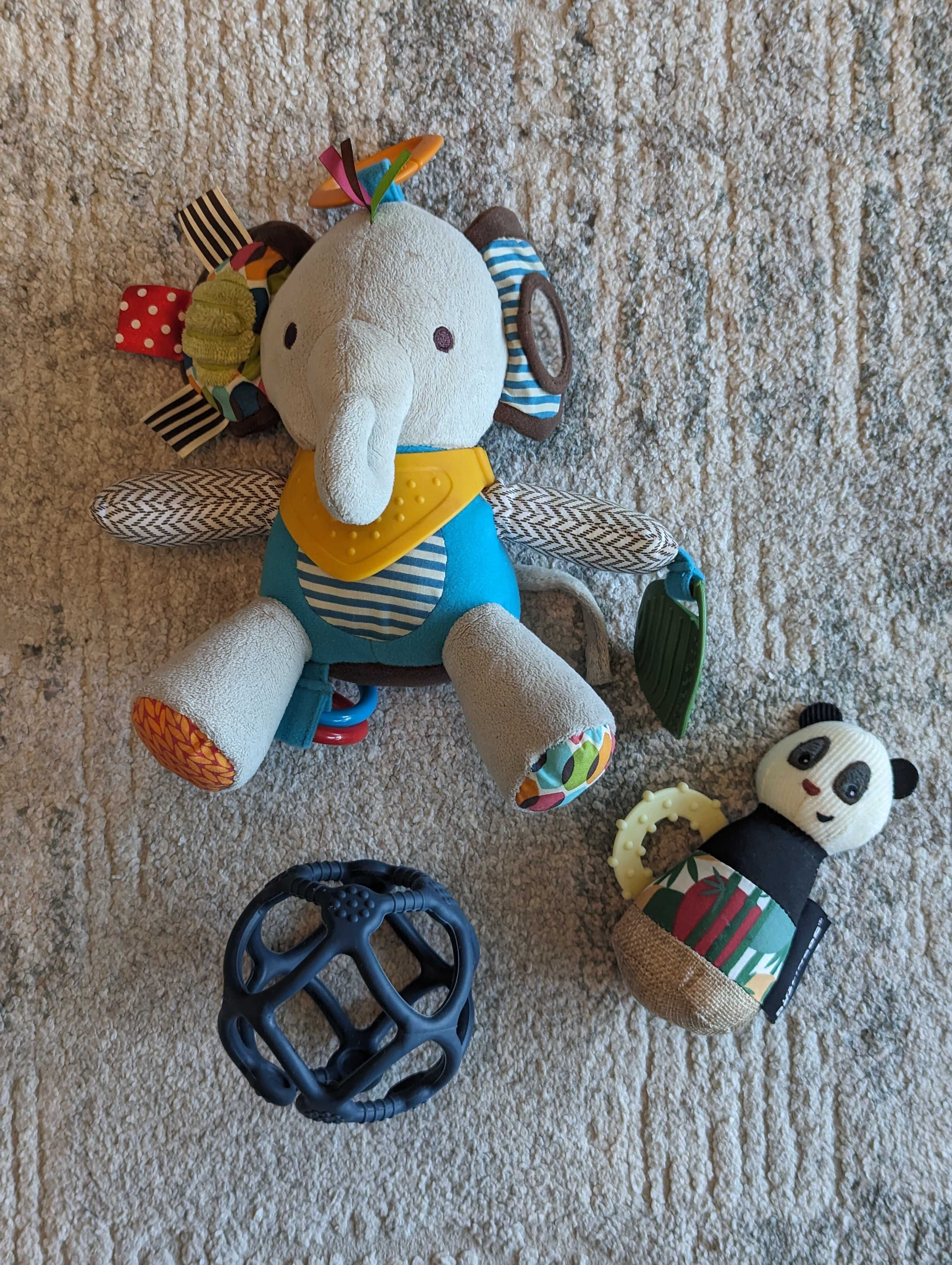Zestaw zabawek – słonik (Skip Hop), grzechotka panda, gryzak