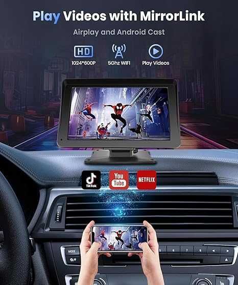 Carplay Android Auto, 7-calowy ekran dotykowy z funkcją Bluetooth