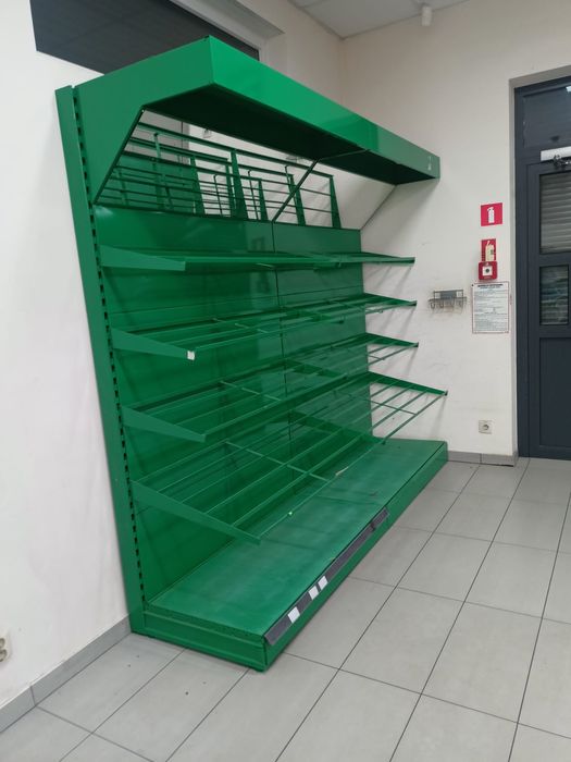 Regał przemysłowy sklepowy, stal, podświetlany, regulowany lustro 9/10