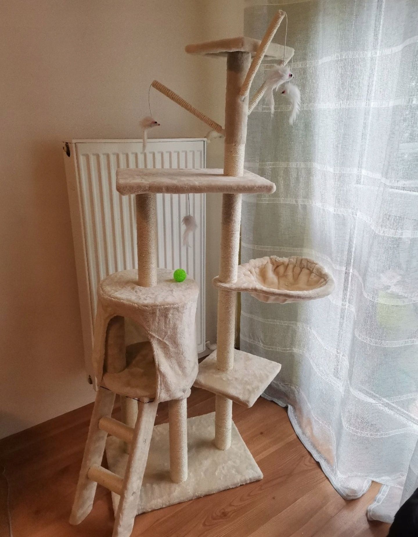 NOWY DRAPAK dla kota +DOMEK schody platforma hamak