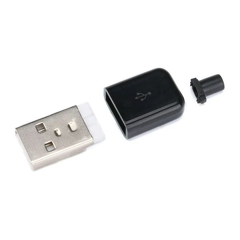 Штекер USB тип A, розбірний, під кабель, баккеліт