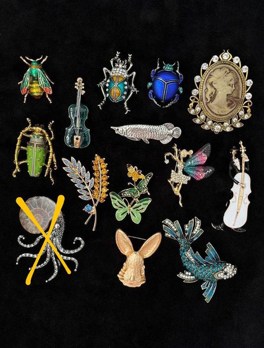 Разные брошки, броши (АССОРТИМЕНТ В КАРУСЕЛИ)