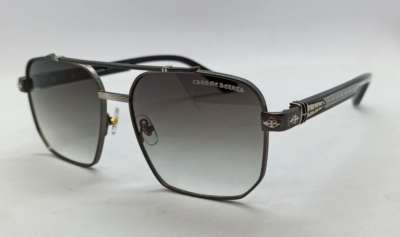 Chrome Hearts очки мужские модные серый градиент в сером металле