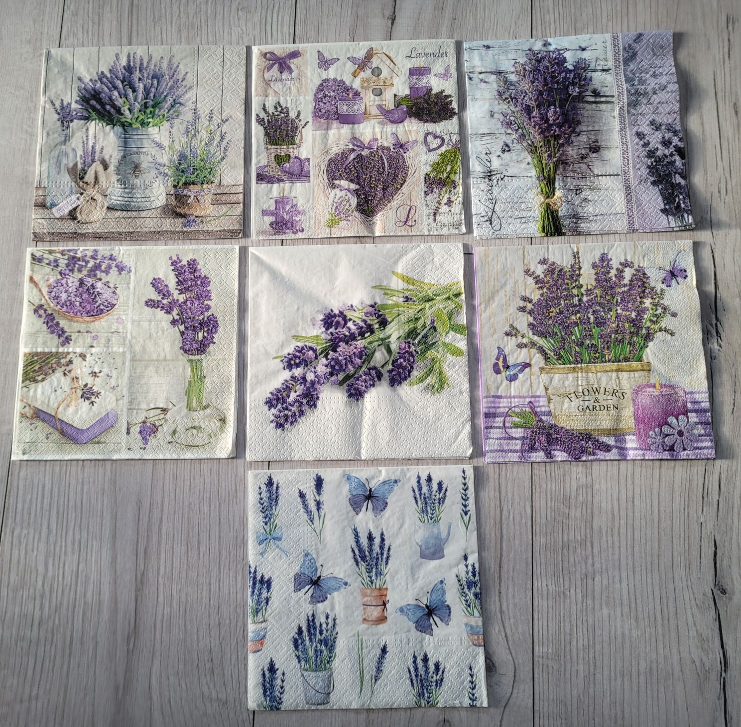 Serwetki decoupage - lawenda 14 elementów - NOWE