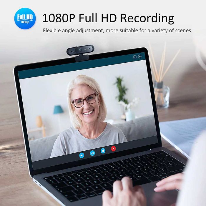 CamPark PC02 kamera internetowa 1080P FullHD mikrofon 1,8m 5MP zasłona