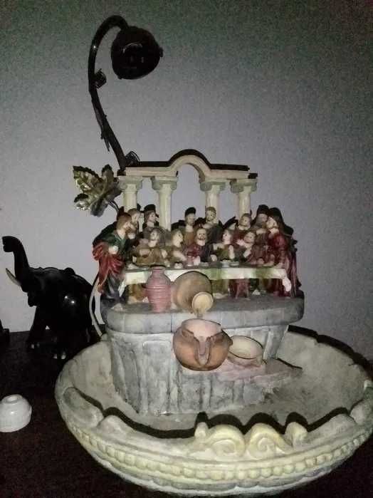 candeeiro fonte em marfinite ultima ceia