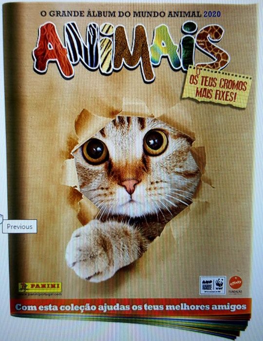 Colecção Panini Animais 2020 - O Grande Álbum do Mundo Animal