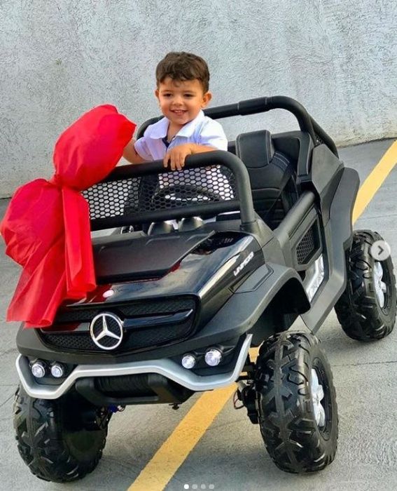 Duży MERCEDES UNIMOG 4x4 auto na akumulator NOWA WERSJA! Amory Pilot