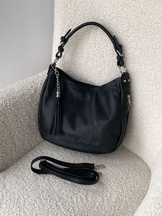 Шкіряна італійська сумка хобо, кольори. Кожаная сумка мешок Италия