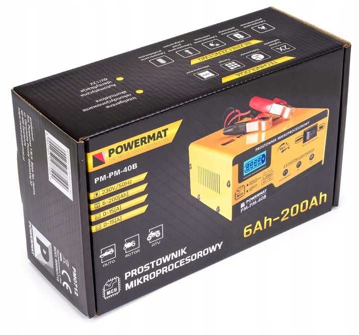 Prostownik MIKROPROCESOROWY Akumulatorowy 6V 12V PM-PM-40B PM0712