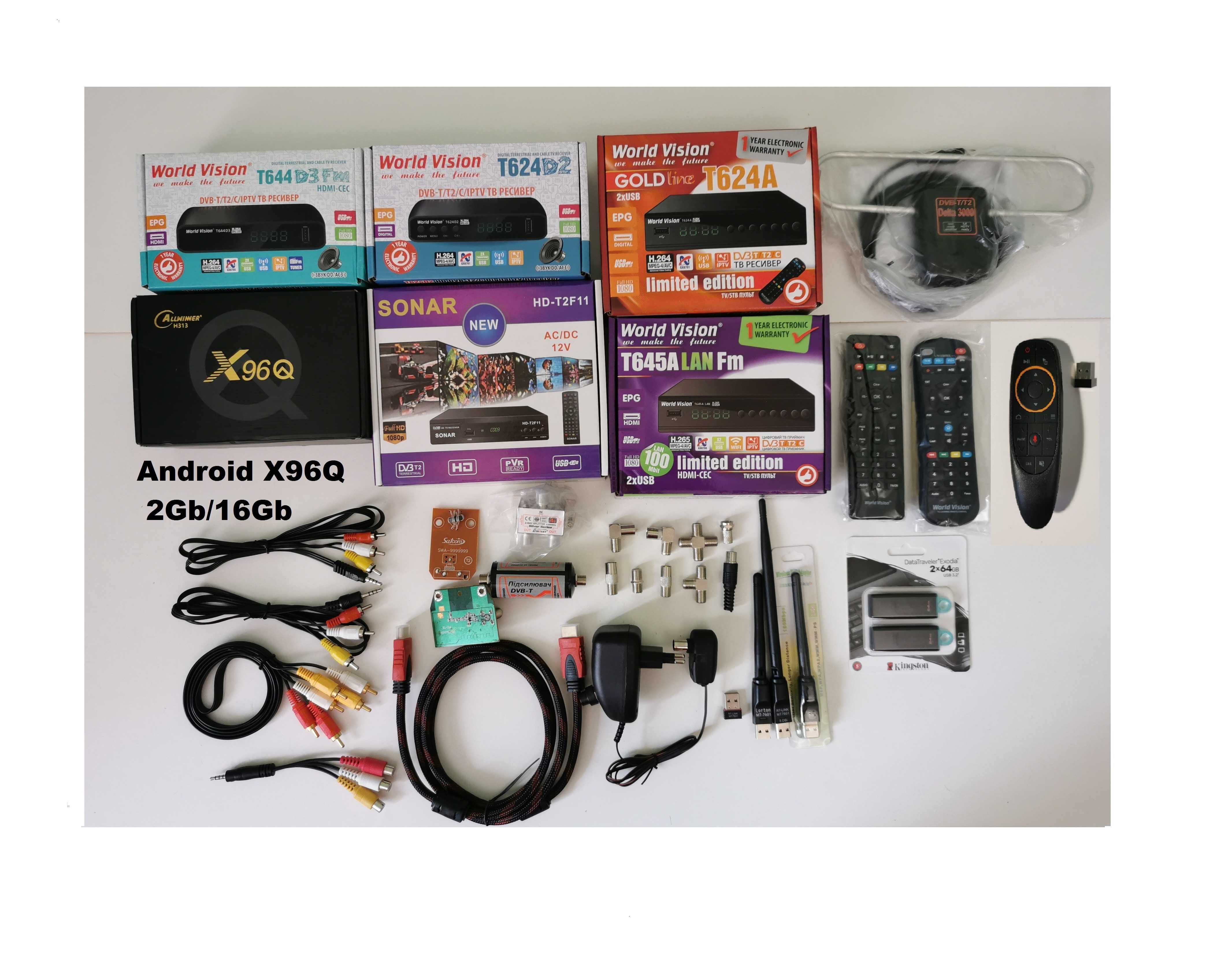 Android TX1 Тюнер WorldVision 644D3 T645A LAN WIFI Youtube Антена