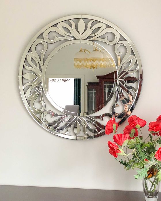 Lustro 100 cm okrągłe ażurowe