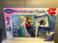 Ravensburger puzzle Kraina Lodu 3x49 Frozen, nowa, zafoliowana