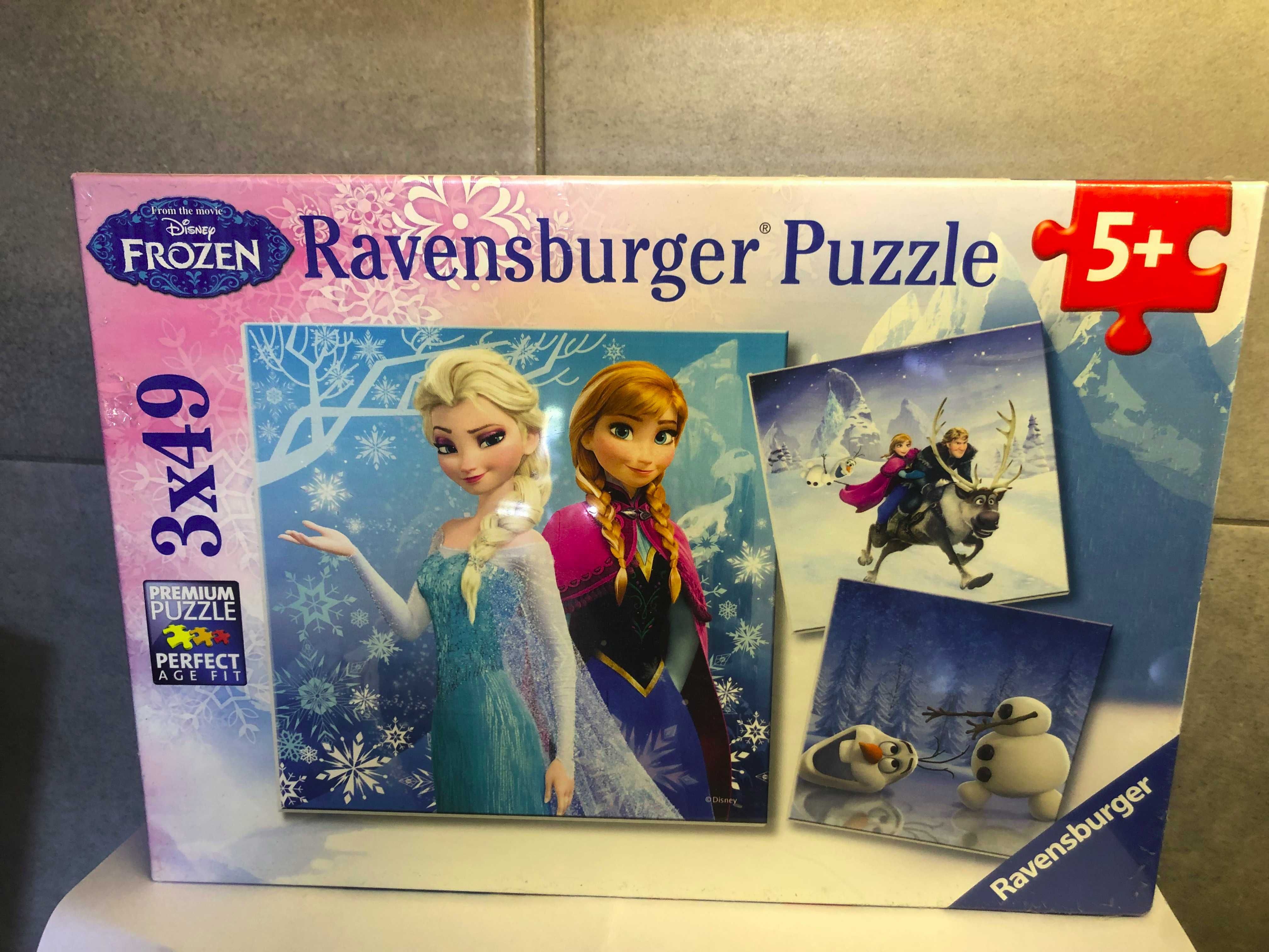 Ravensburger puzzle Kraina Lodu 3x49 Frozen, nowa, zafoliowana