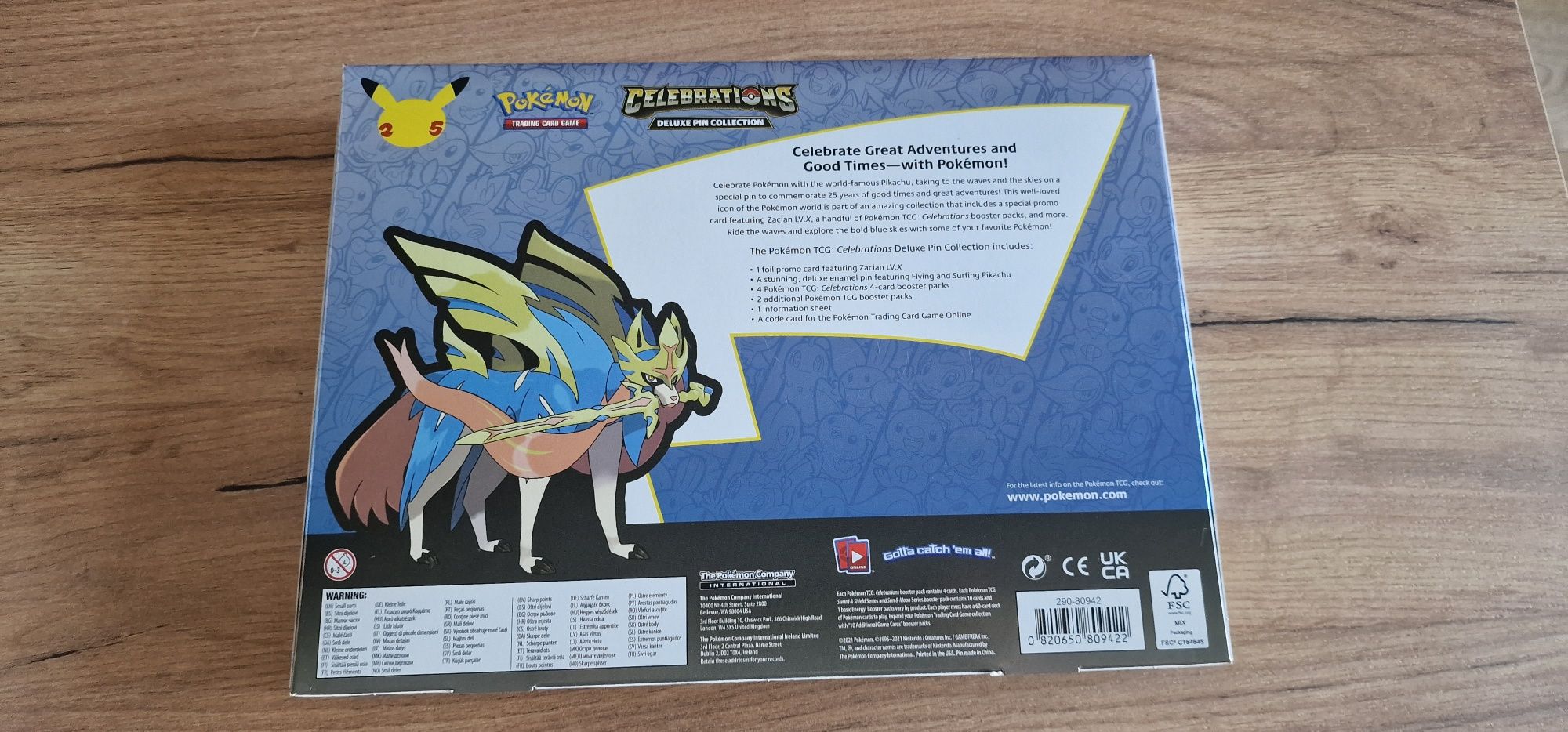 Celebrations Deluxe Pin Collection Zacian ! Karty Pokemon TCG  !